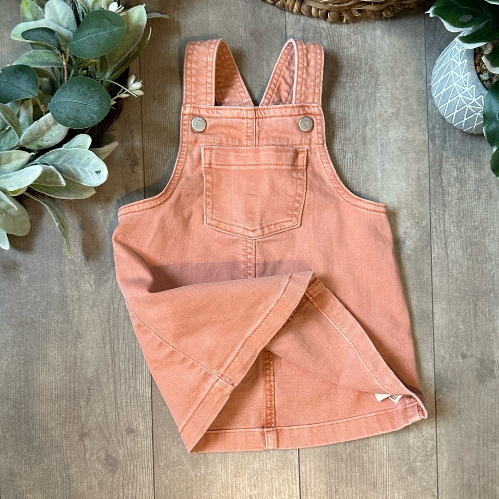Y2K Old Navy Garment-Dyed Denim Jumper Dress Skirtall Overalls Baby Toddler Girl - Picture 3 of 13